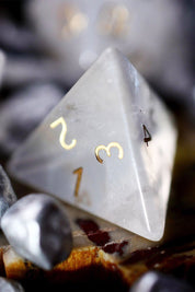 Clear Quartz Gemstone Dice Set - GAMETEEUK
