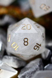 Clear Quartz Gemstone Dice Set - GAMETEEUK