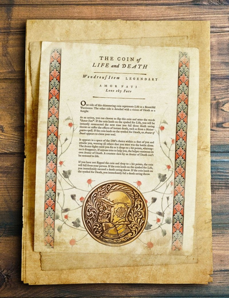Coin of Life and Death - Printable Item - GAMETEEUK