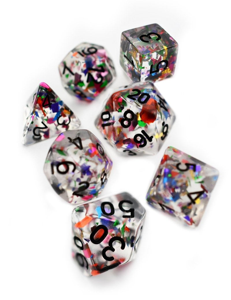Confetti Party - Acrylic Dice Set - GAMETEEUK