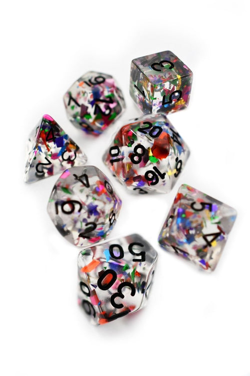 Confetti Party - Acrylic Dice Set - GAMETEEUK