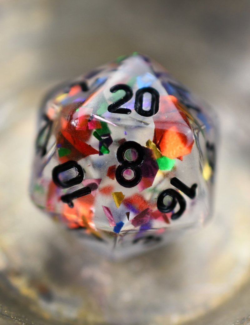 Confetti Party - Acrylic Dice Set - GAMETEEUK