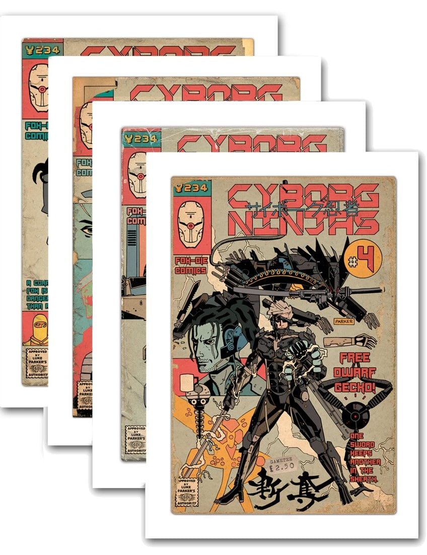 Cyborg Ninjas # 1 - 4 Art Print Collection - GAMETEEUK