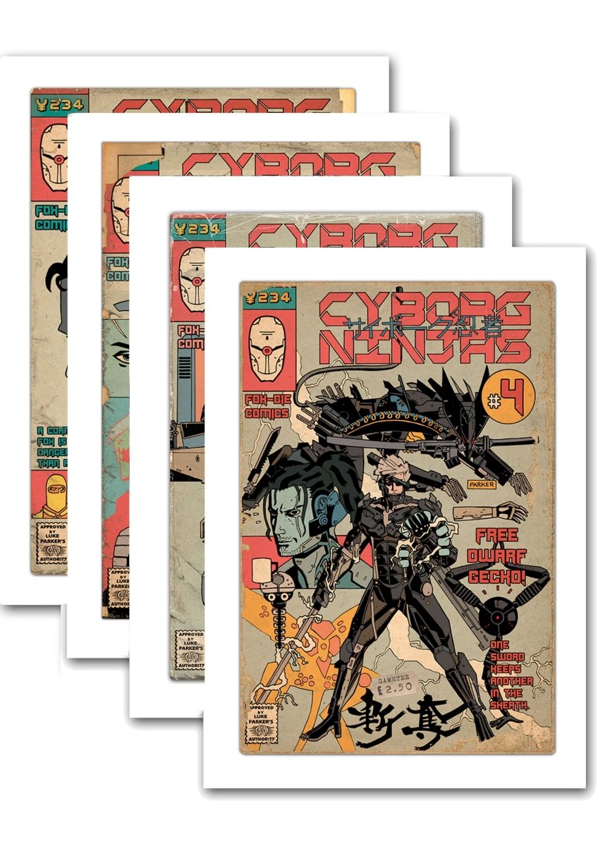 Cyborg Ninjas # 1 - 4 Art Print Collection - GAMETEEUK