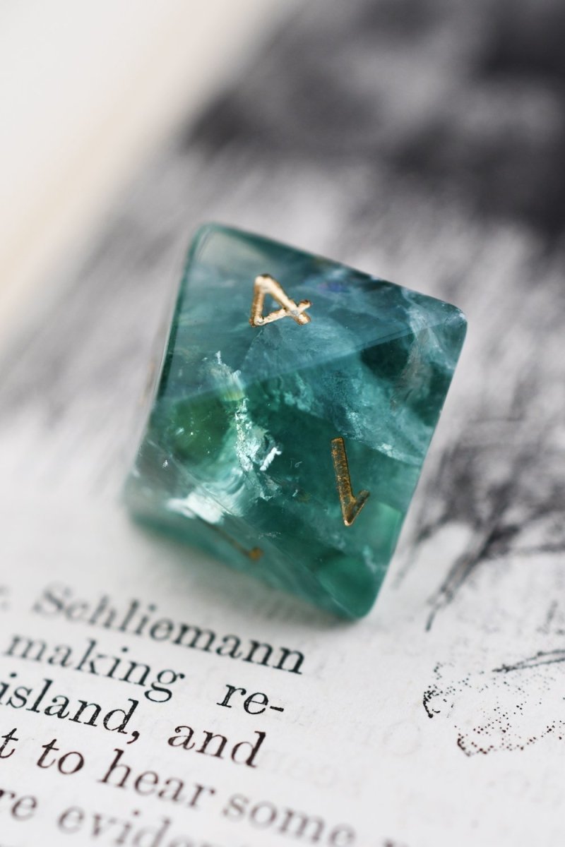 Fluorite Gemstone Dice Set - GAMETEEUK