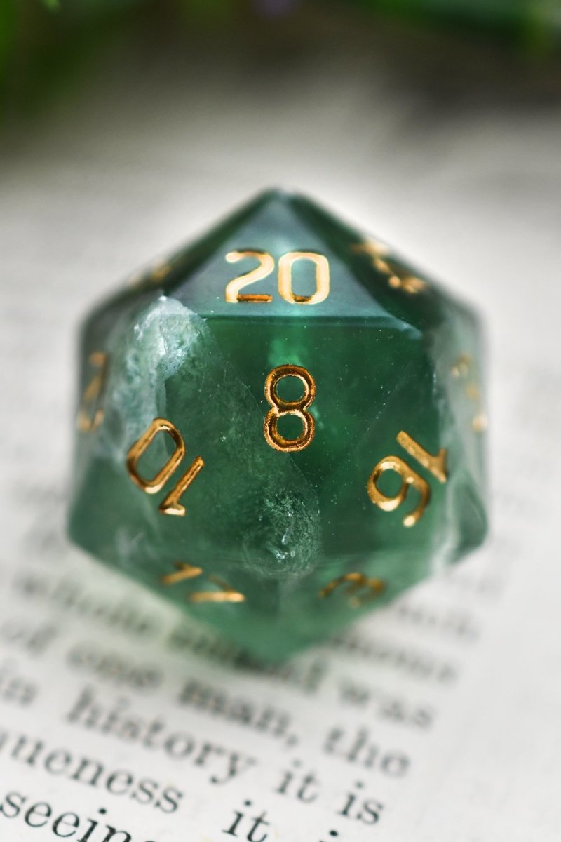 Fluorite Gemstone Dice Set - GAMETEEUK