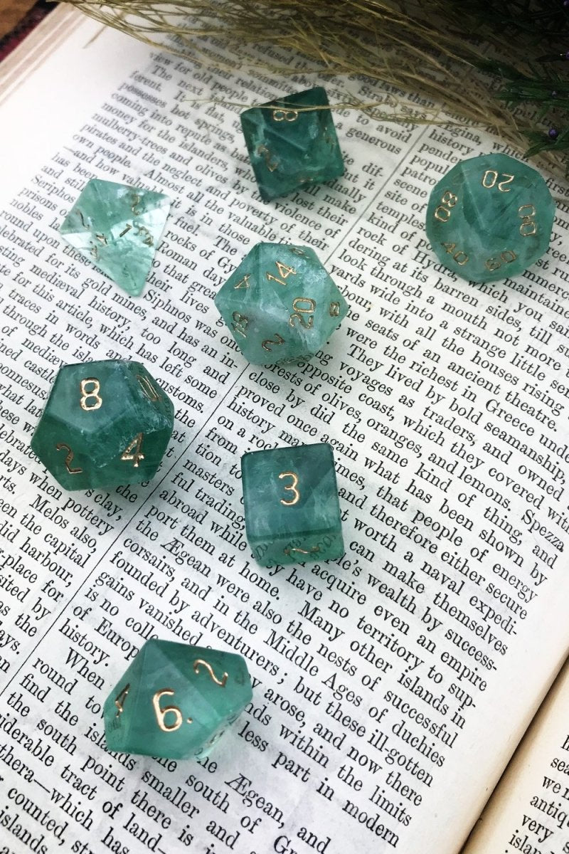 Fluorite Gemstone Dice Set - GAMETEEUK