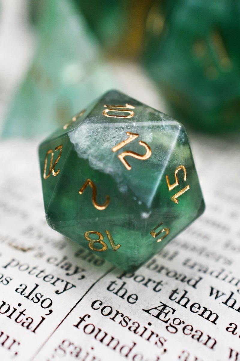 Fluorite Gemstone Dice Set - GAMETEEUK