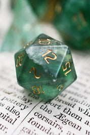 Fluorite Gemstone Dice Set - GAMETEEUK