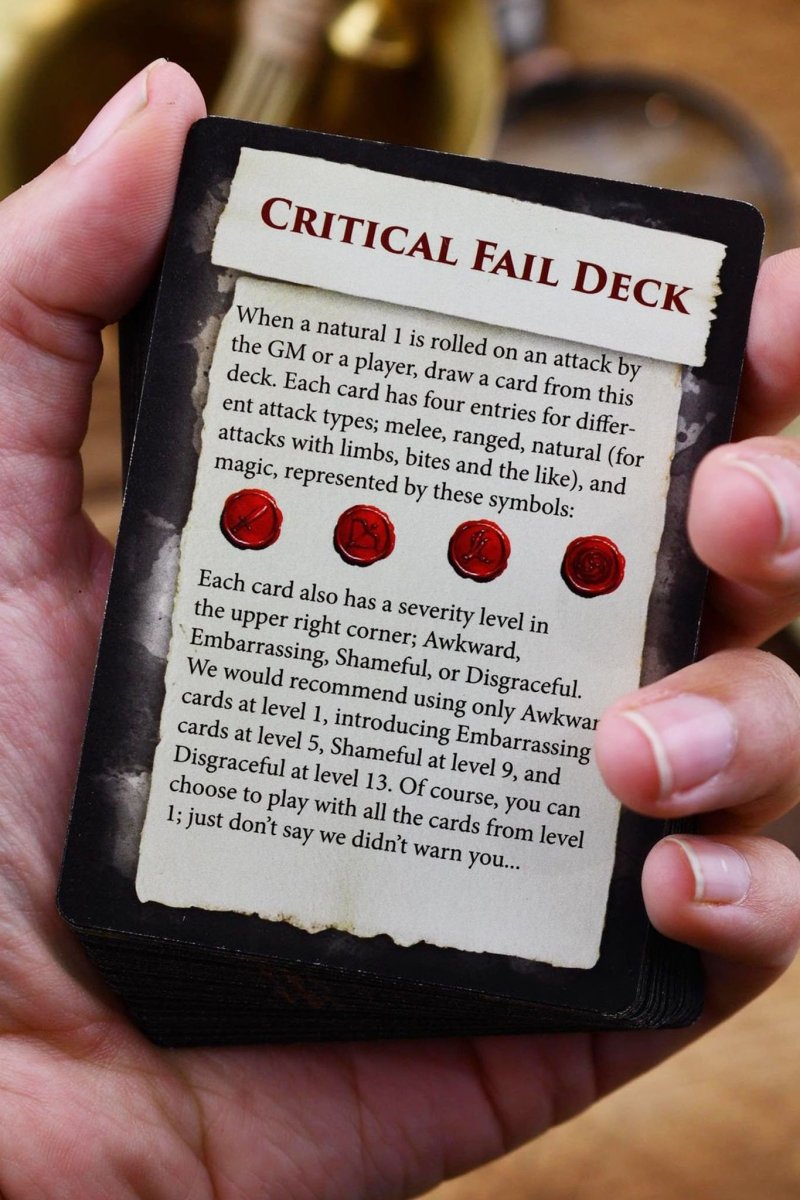 Game Master's Toolbox: Critical Fail Deck (for 5e) - GAMETEEUK
