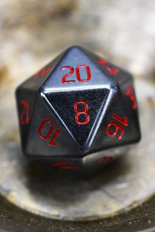 Haematite Gemstone Dice Set - GAMETEEUK