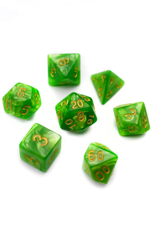 Incantation - Emerald Lustre-Sheen Acrylic Dice Set - GAMETEEUK