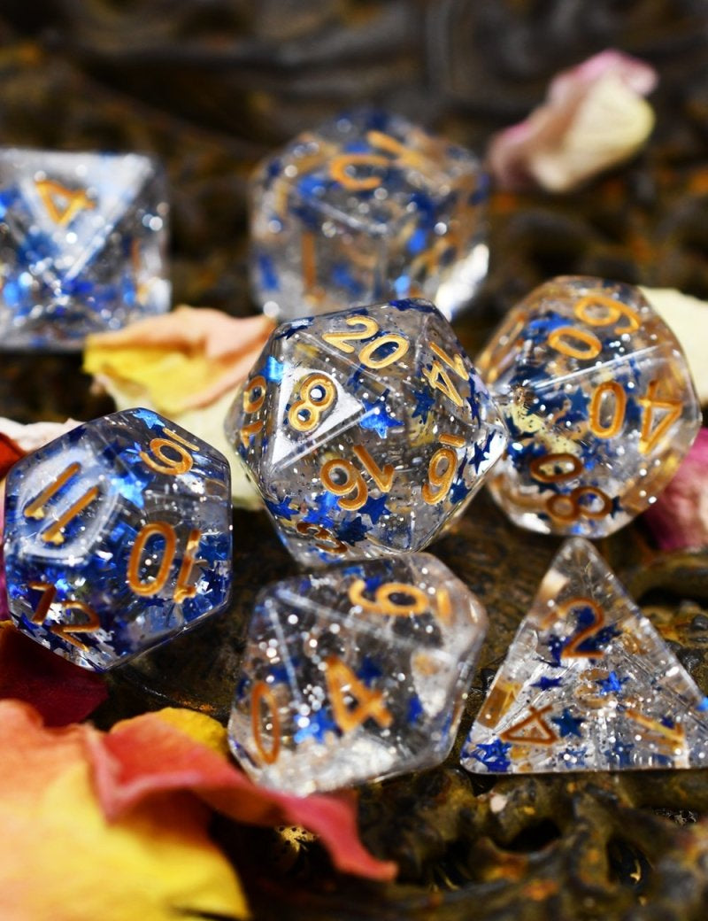 Inspiration Star Shine - Acrylic Dice Set - GAMETEEUK