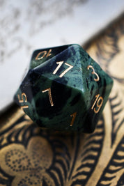 Kambaba Jasper Gemstone Dice Set - GAMETEEUK