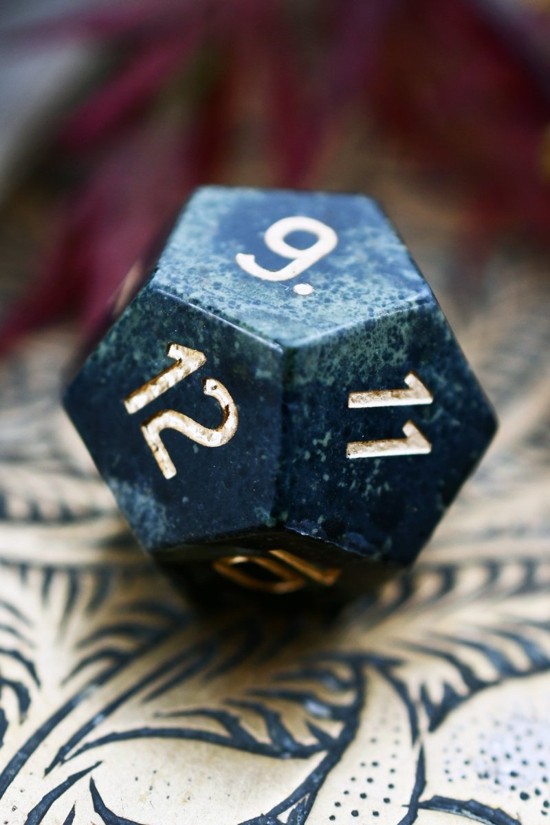 Kambaba Jasper Gemstone Dice Set - GAMETEEUK