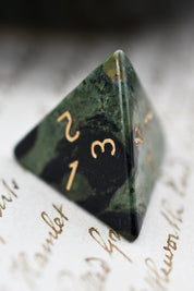 Kambaba Jasper Gemstone Dice Set - GAMETEEUK