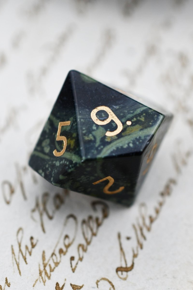 Kambaba Jasper Gemstone Dice Set - GAMETEEUK