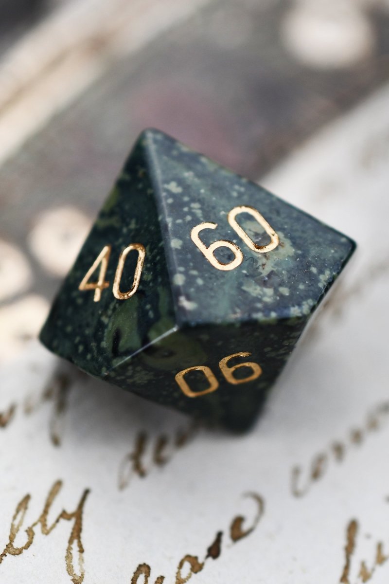 Kambaba Jasper Gemstone Dice Set - GAMETEEUK