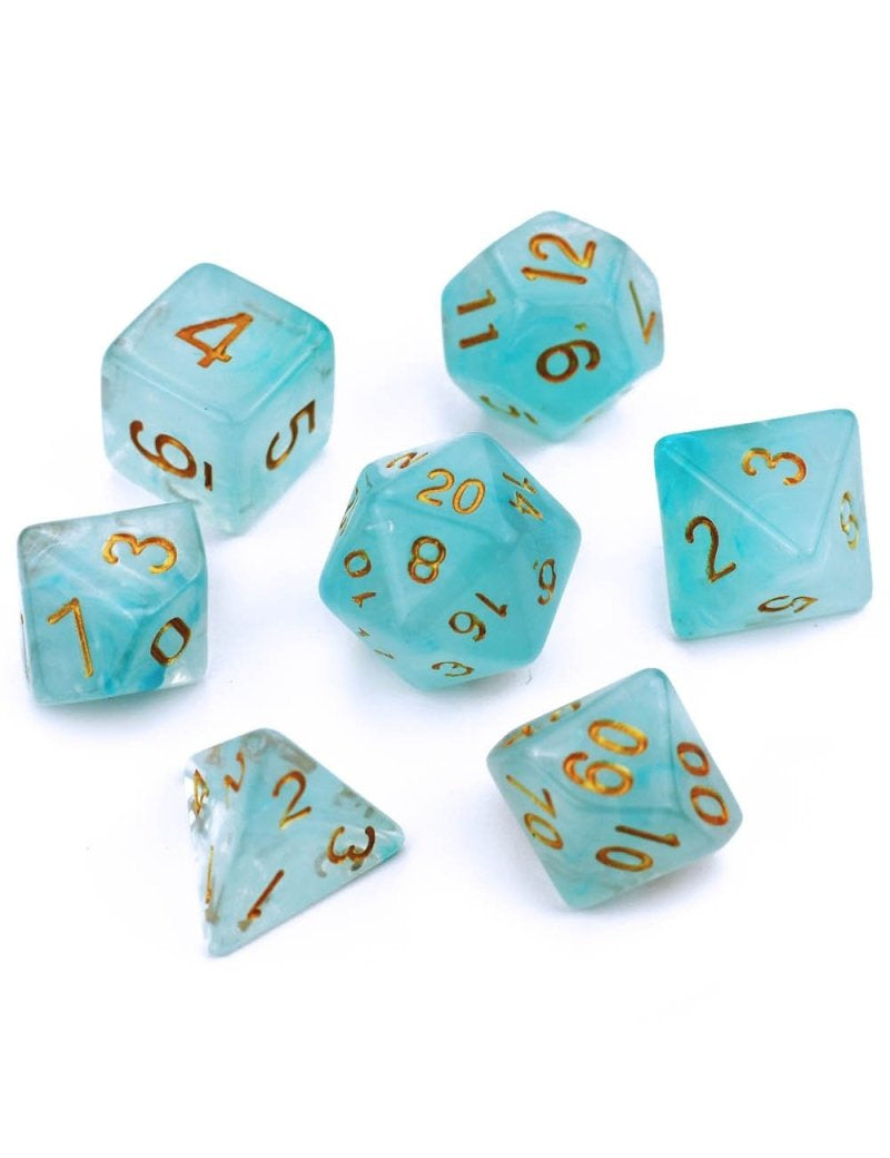 Marine - Smoke-Silk Acrylic Dice Set - GAMETEEUK