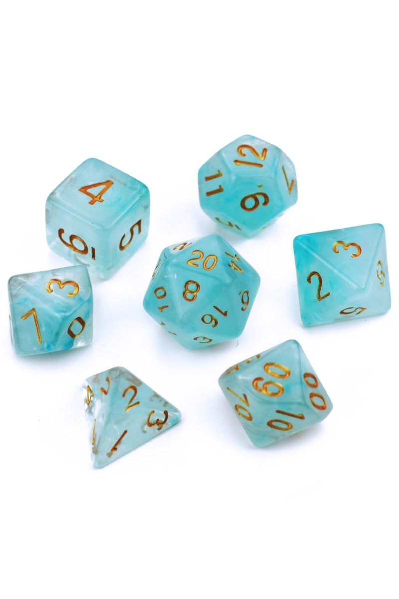Marine - Smoke-Silk Acrylic Dice Set - GAMETEEUK