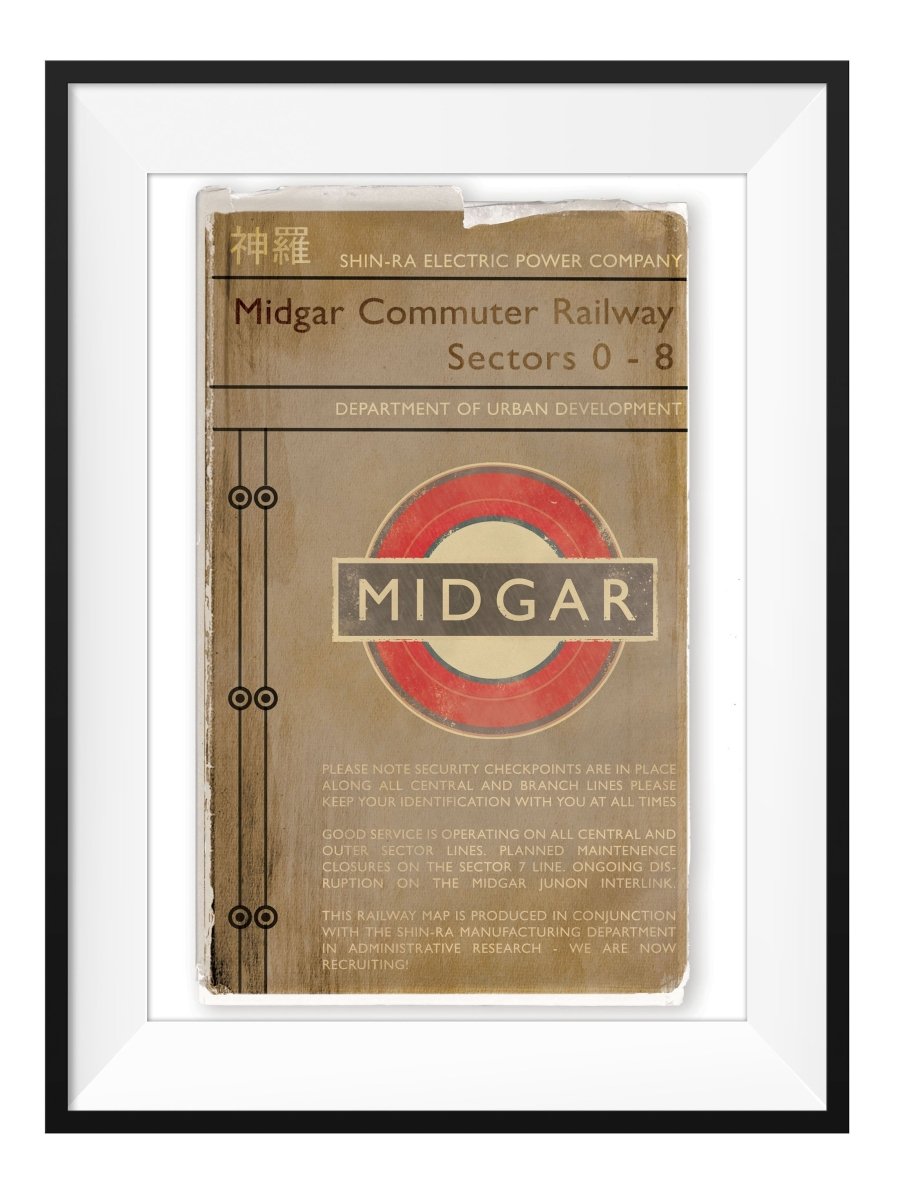 Midgar Train Timetable - Art Print - GAMETEEUK