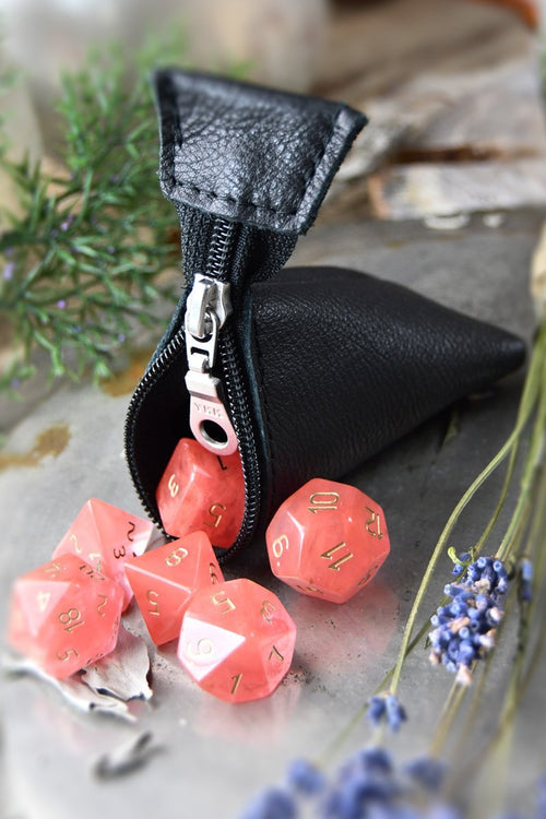 Midnight Black Leather Dice Buddy - GAMETEEUK