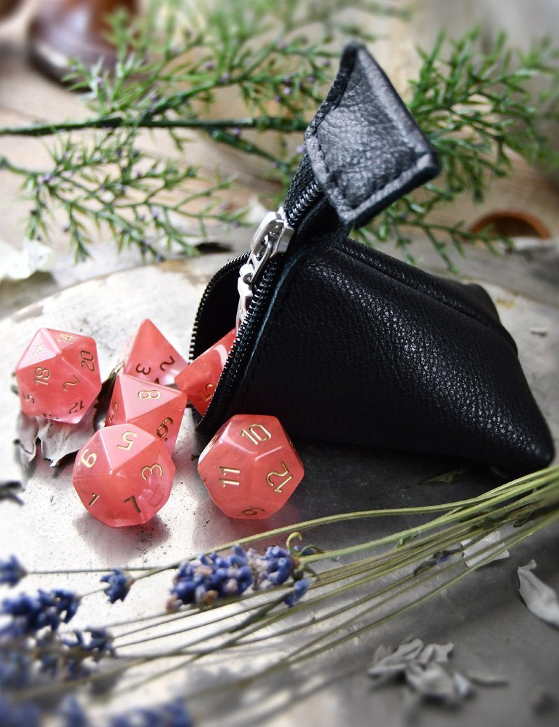 Midnight Black Leather Dice Buddy - GAMETEEUK