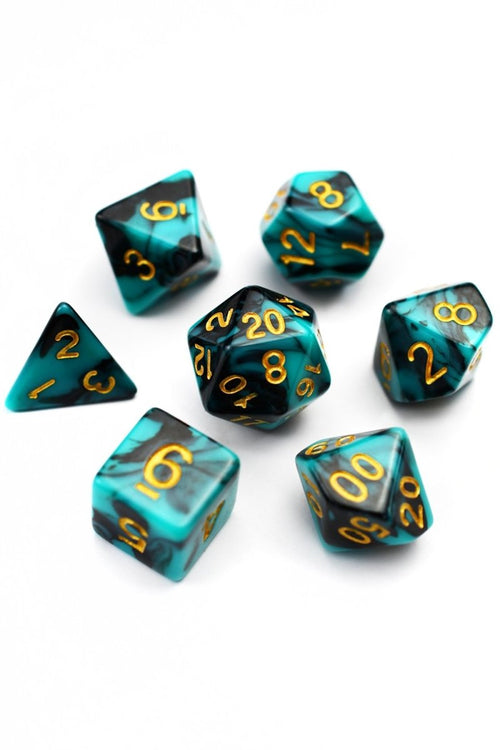 Nuit - Harlequin Acrylic Dice Set - GAMETEEUK