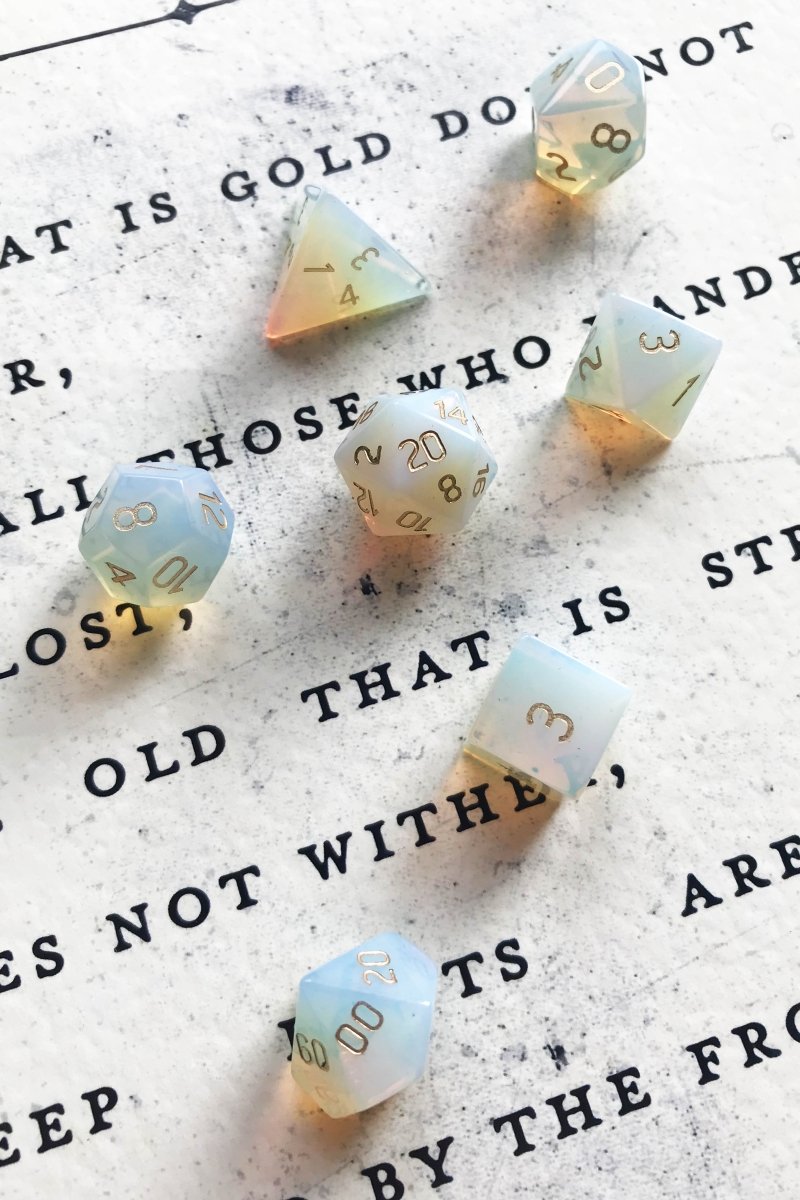 Opalite Gemstone Dice Set - GAMETEEUK