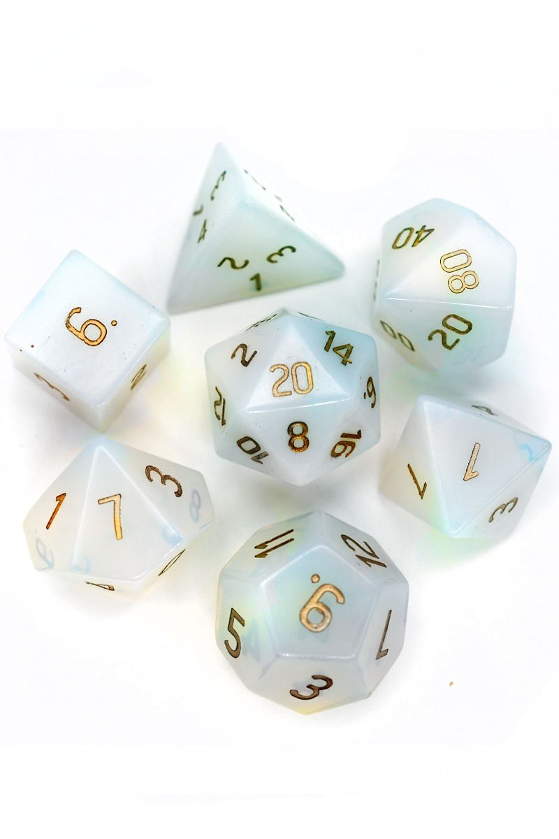 Opalite Gemstone Dice Set - GAMETEEUK