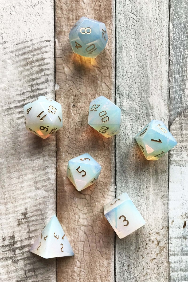 Opalite Gemstone Dice Set - GAMETEEUK