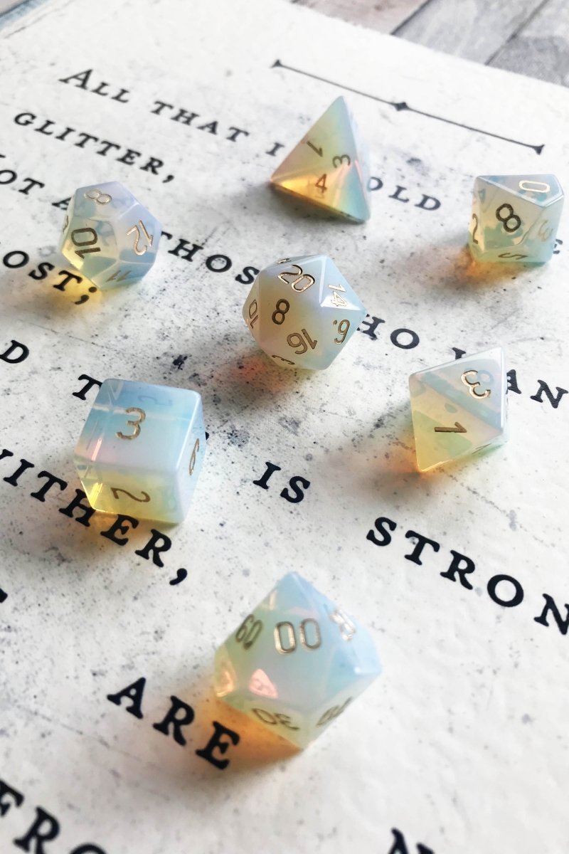 Opalite Gemstone Dice Set - GAMETEEUK