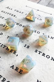 Opalite Gemstone Dice Set - GAMETEEUK