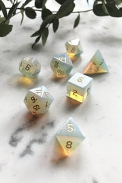 Opalite Gemstone Dice Set - GAMETEEUK