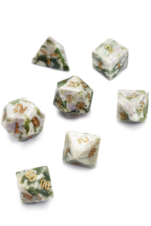 Peace Jade Gemstone Dice Set - GAMETEEUK