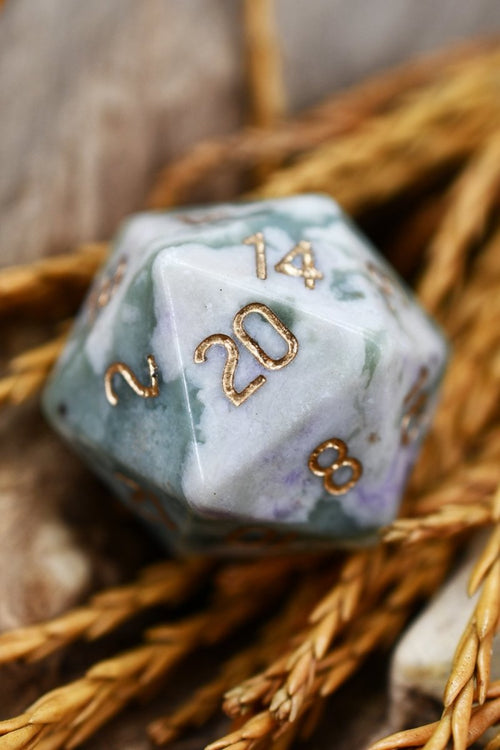 Peace Jade Gemstone Dice Set - GAMETEEUK