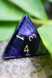 Purple Fluorite Gemstone Dice Set - GAMETEEUK