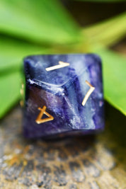 Purple Fluorite Gemstone Dice Set - GAMETEEUK