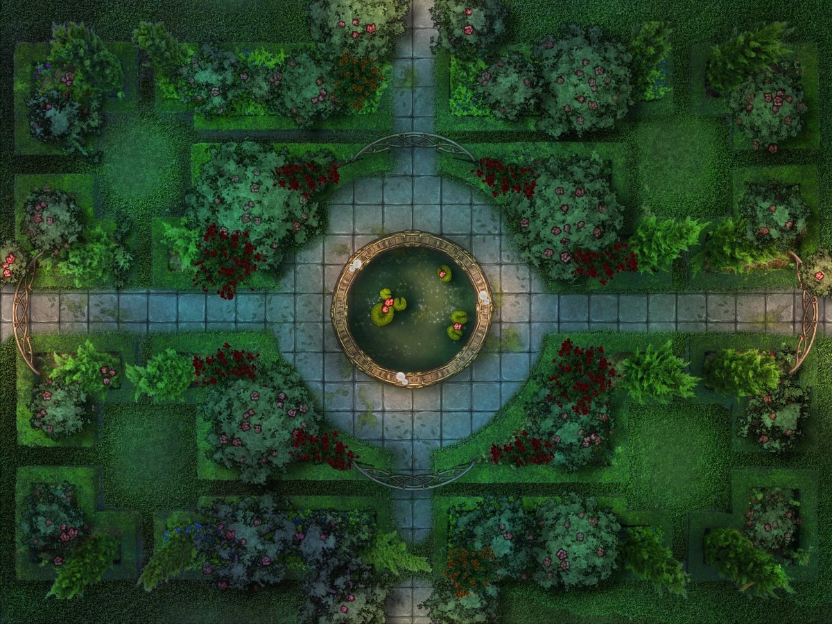 Queen's Garden by Night - Digital Map - GAMETEEUK