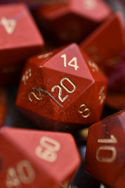 Red Jasper Gemstone Dice Set - GAMETEEUK