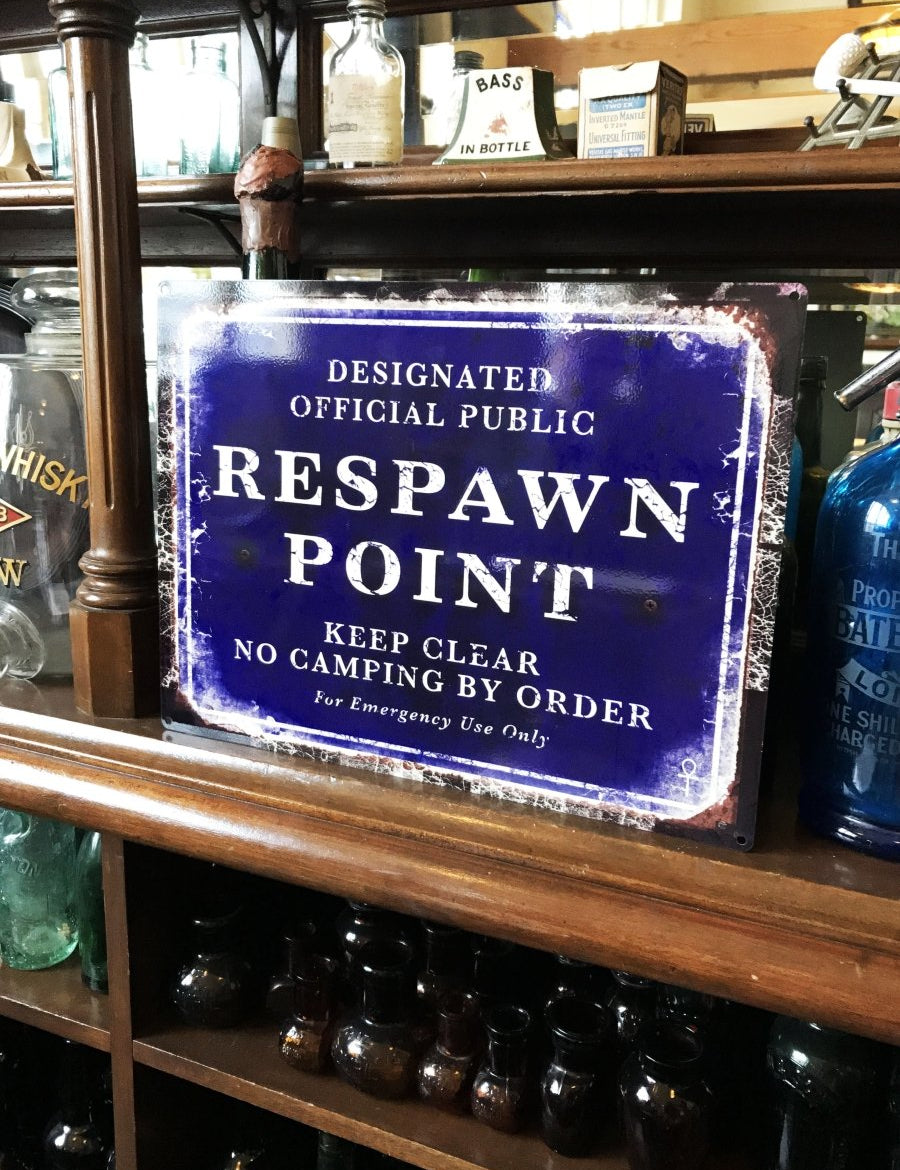 Respawn Point - Large Tin Sign - GAMETEEUK