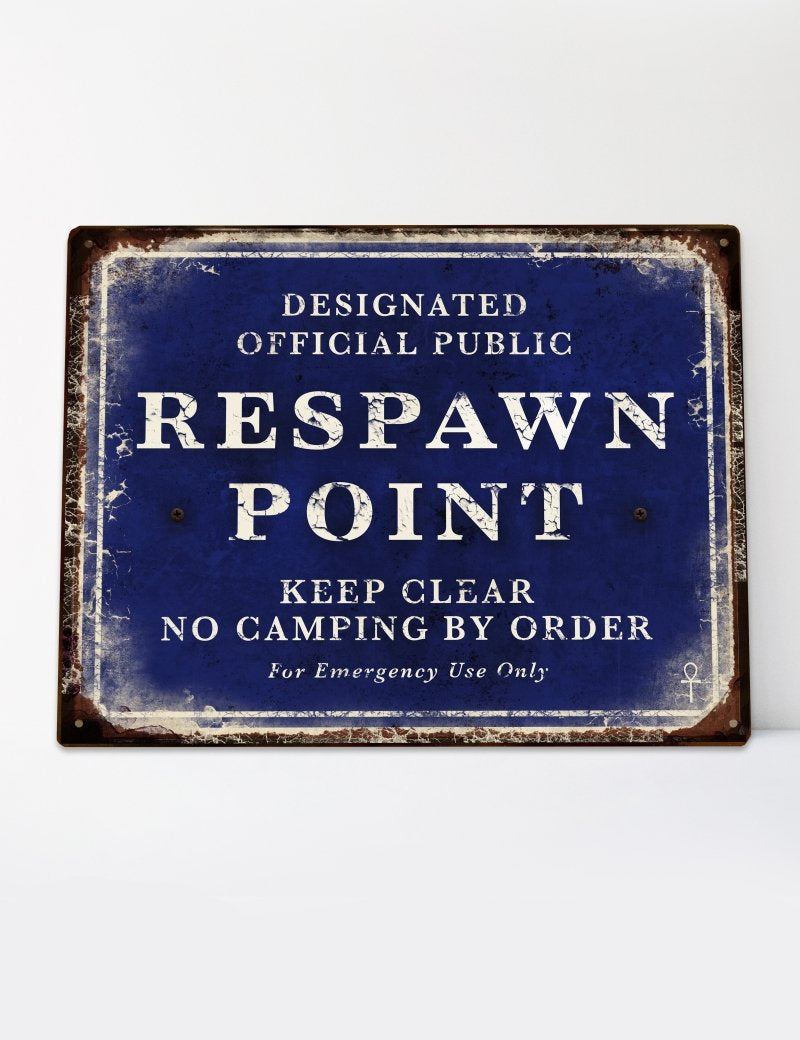 Respawn Point - Large Tin Sign - GAMETEEUK