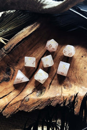 Rose Quartz Gemstone Dice Set - GAMETEEUK