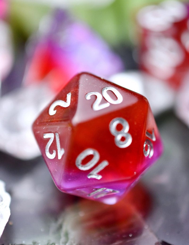 Scarlet Pimpernel - Layered Acrylic Dice Set - GAMETEEUK