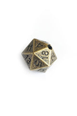 Solid Brass D20 Draw Cord Caps / Beads - GAMETEEUK