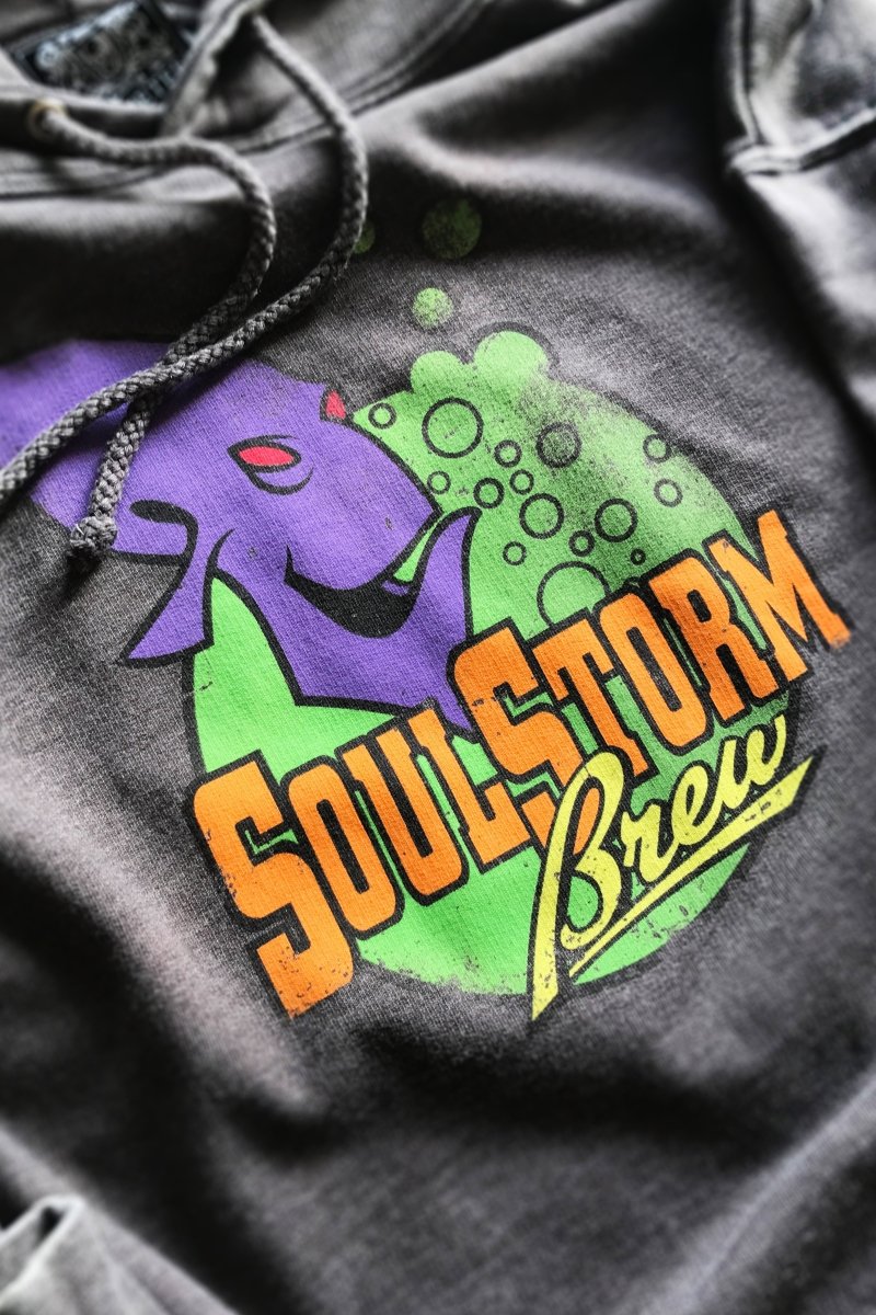 SoulStorm Brew - Acid Wash Hoodie - GAMETEEUK