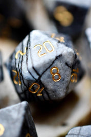 Spiderweb Jasper Gemstone Dice Set - GAMETEEUK