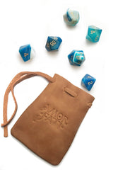 Tan Leather Dice Pouch - GAMETEEUK