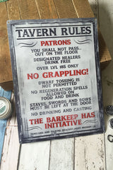 Tavern Rules - Large Tin Sign - GAMETEEUK