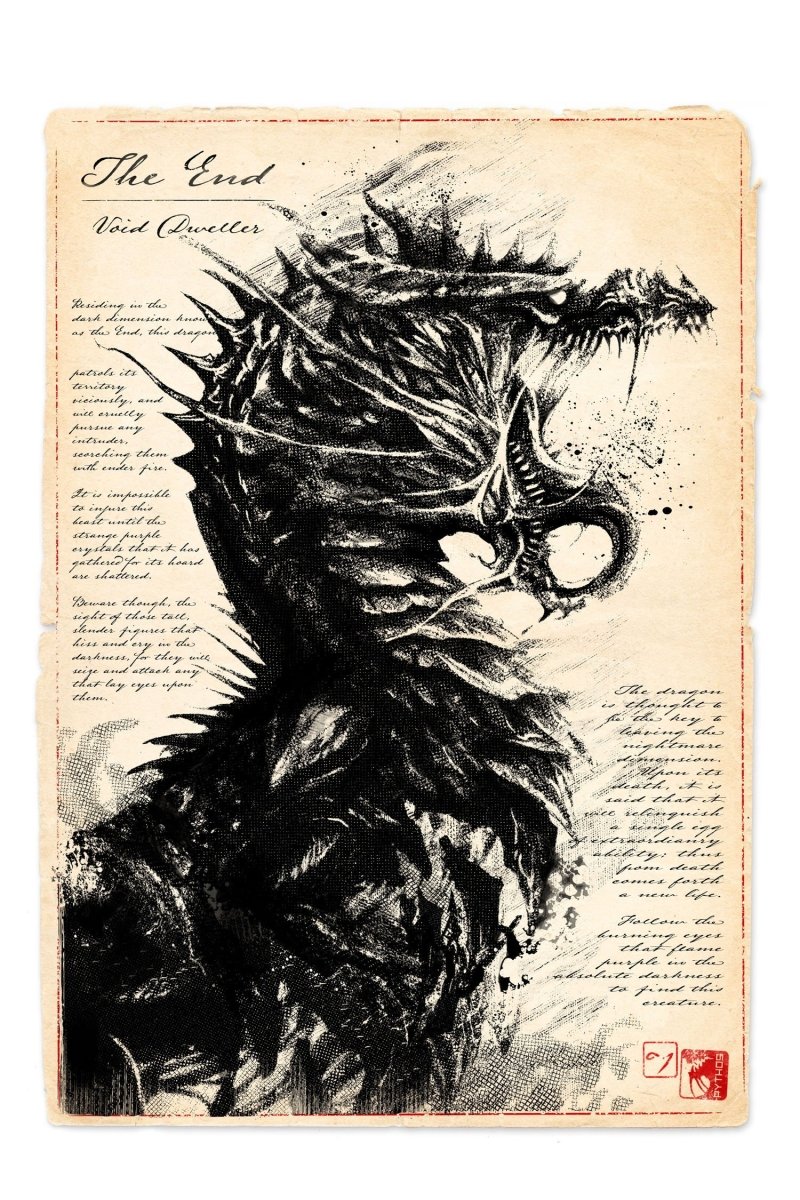 The End - Dragon Art Print - GAMETEEUK